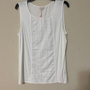 NWT XL White Sleeveless Top (P125)